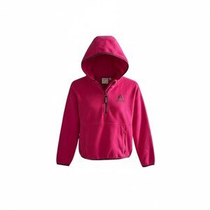 Reebok Girls’ Hoodie – Bright Pink Half-Zip, Size 6/6x